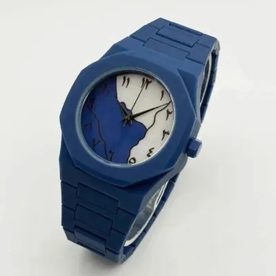 Arabic Dial Premium Marble Finish Ladies Watch with Butterfly Lock