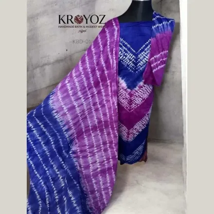 Royal Blue & Magenta Shibori Batik Dress | KBD-01