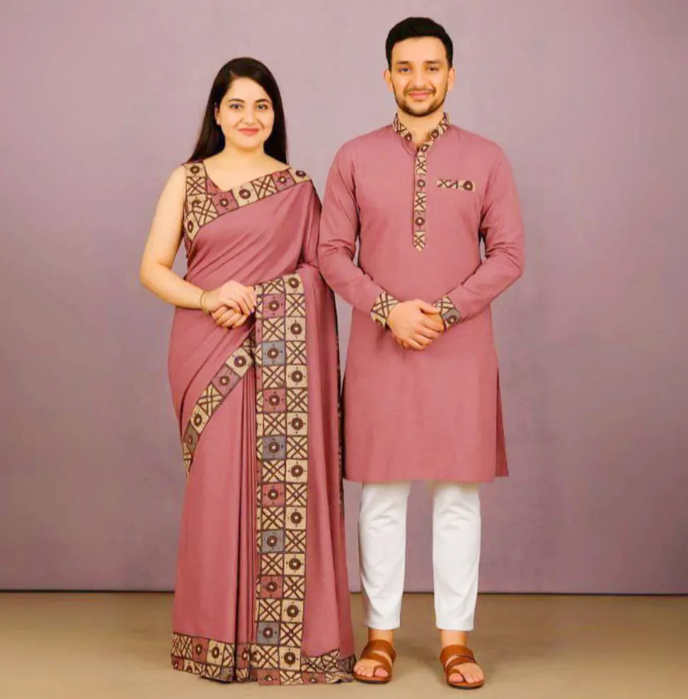 Special Couple Sharee Panjabi