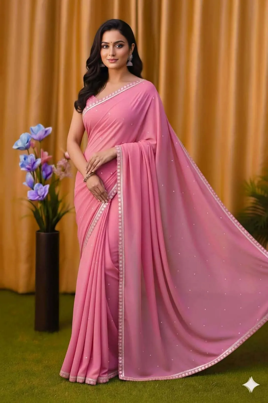 Georgette Sharee with Blouse Piece
