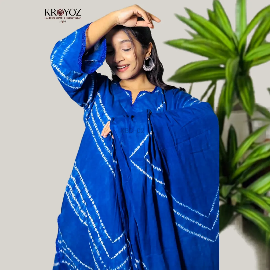 Handmade Navy Blue Shibori Batik Dress | KBD-02