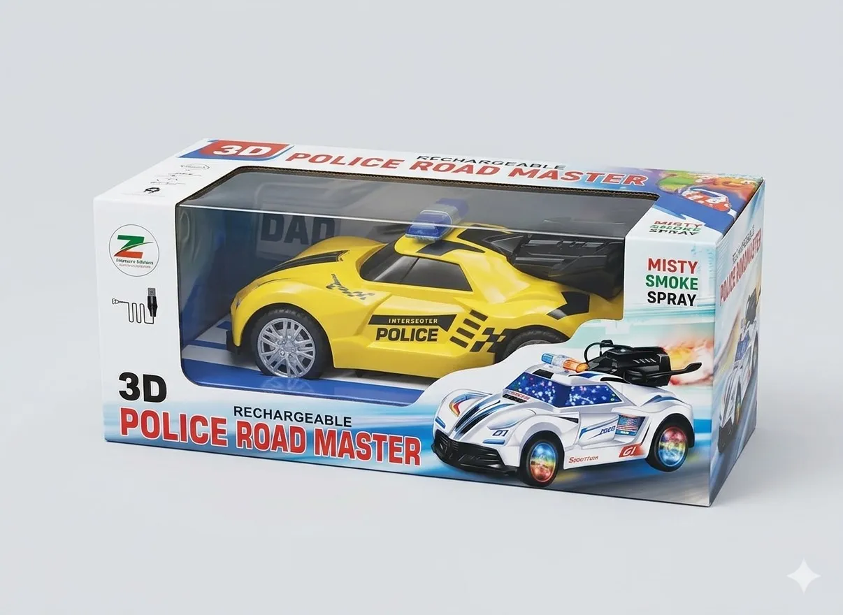 Rc 3D Police Smoke Road Master Car(B)