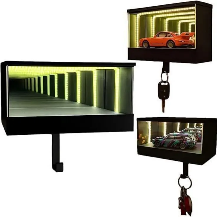 đī¸ MAGICAL GARAGE KEY HANGER WITH LED MINI CAR DISPLAY đâ¨