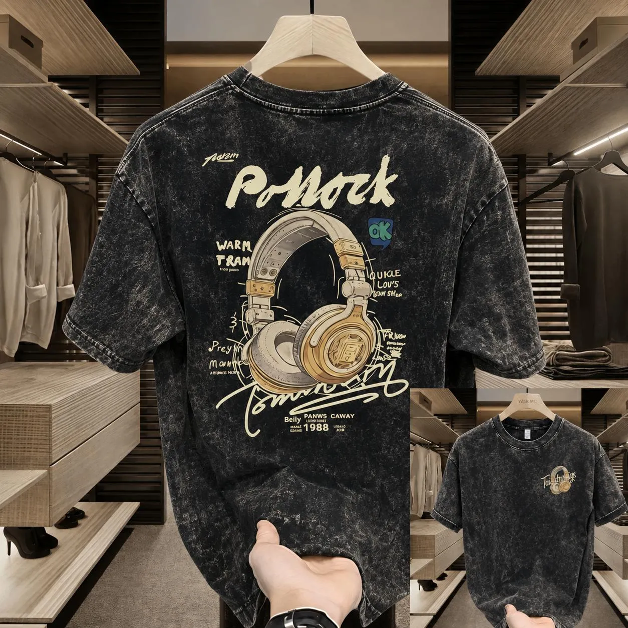 Premium Acid Wash Drop Shoulder TShirt