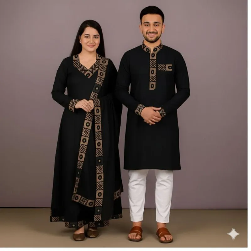 Eid Special Couple Panjabi Three Piece Combo