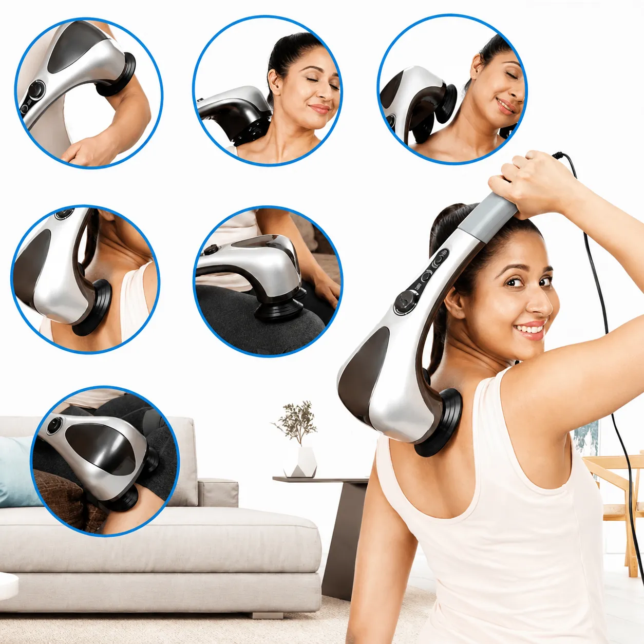 Double Head Body Massager with Vibration and Heat