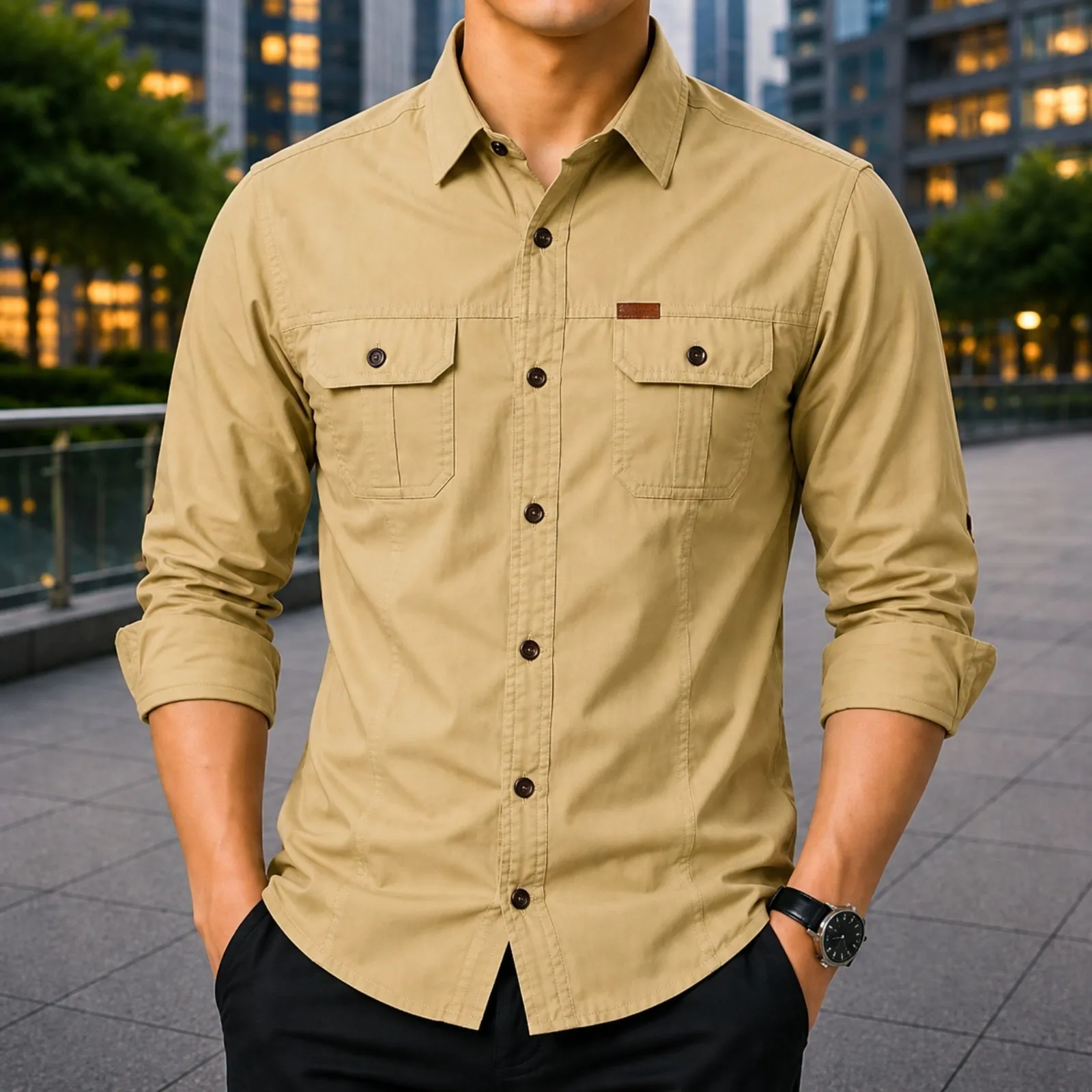 Stylish Full Sleeve Panel Shirt
