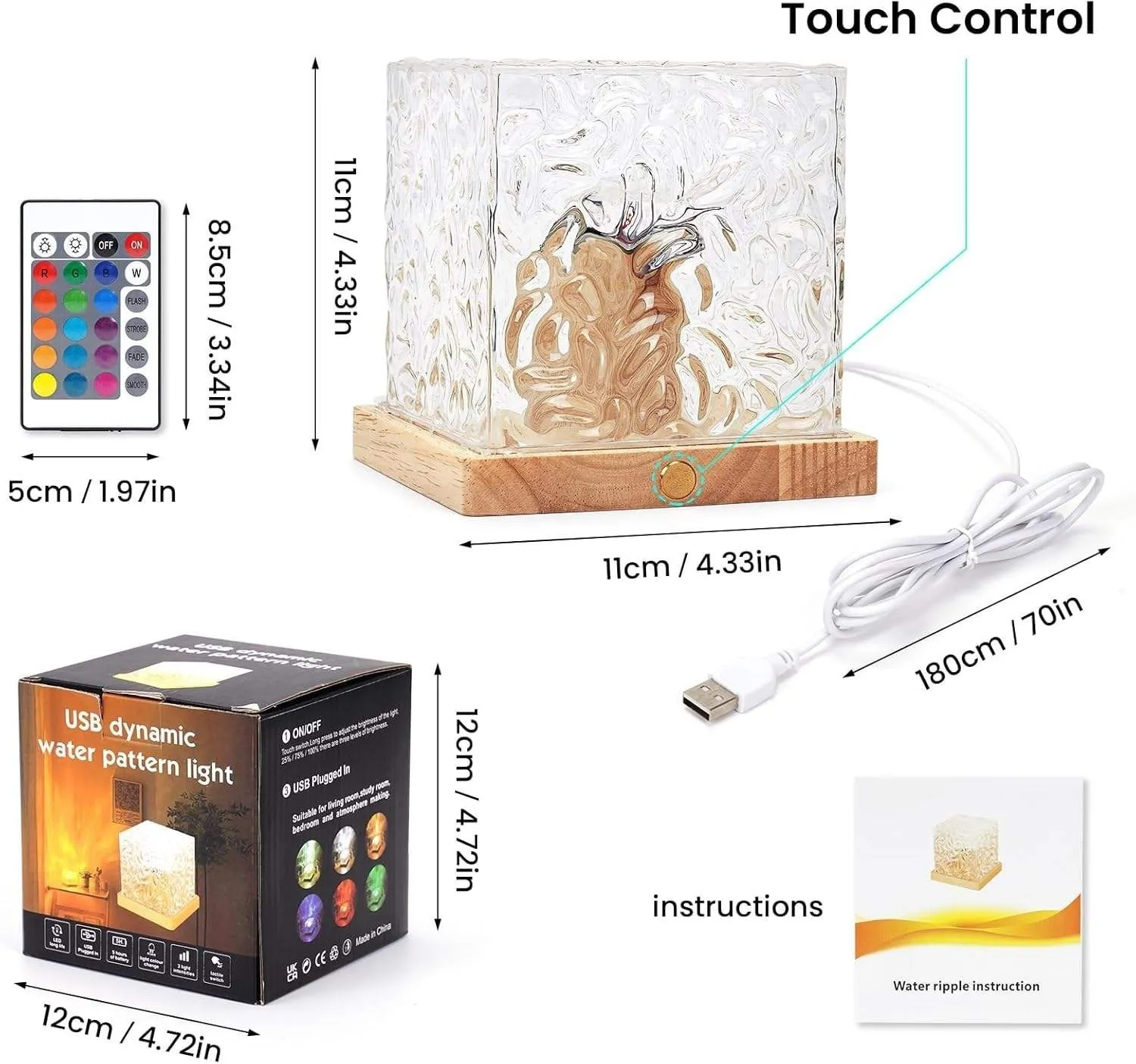 16 Colors Plug-In USB Galaxy Night Light Ocean Wave with Remote Control