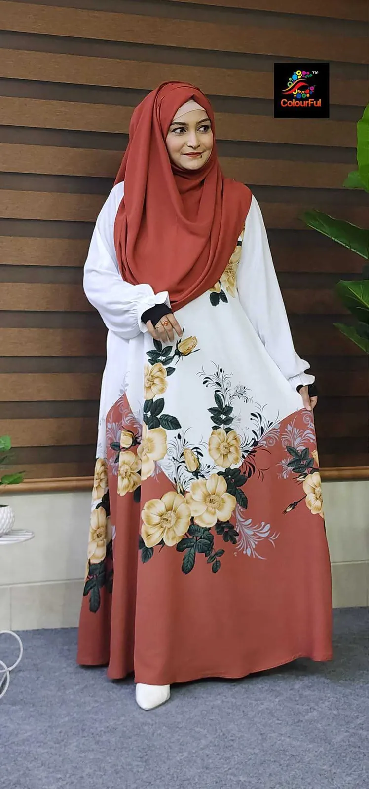 Digital print hijab borkha