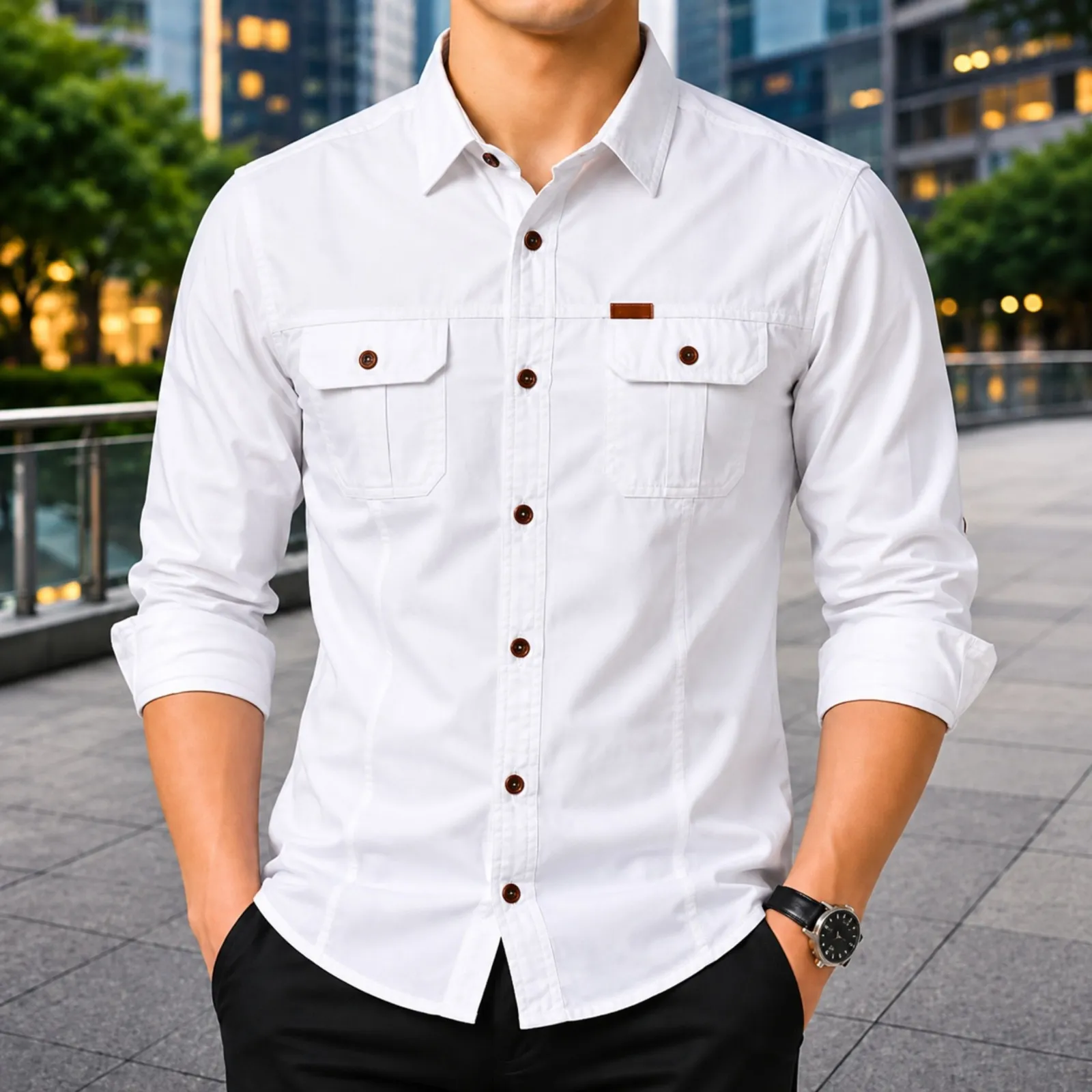 Stylish Full Sleeve Panel Shirt