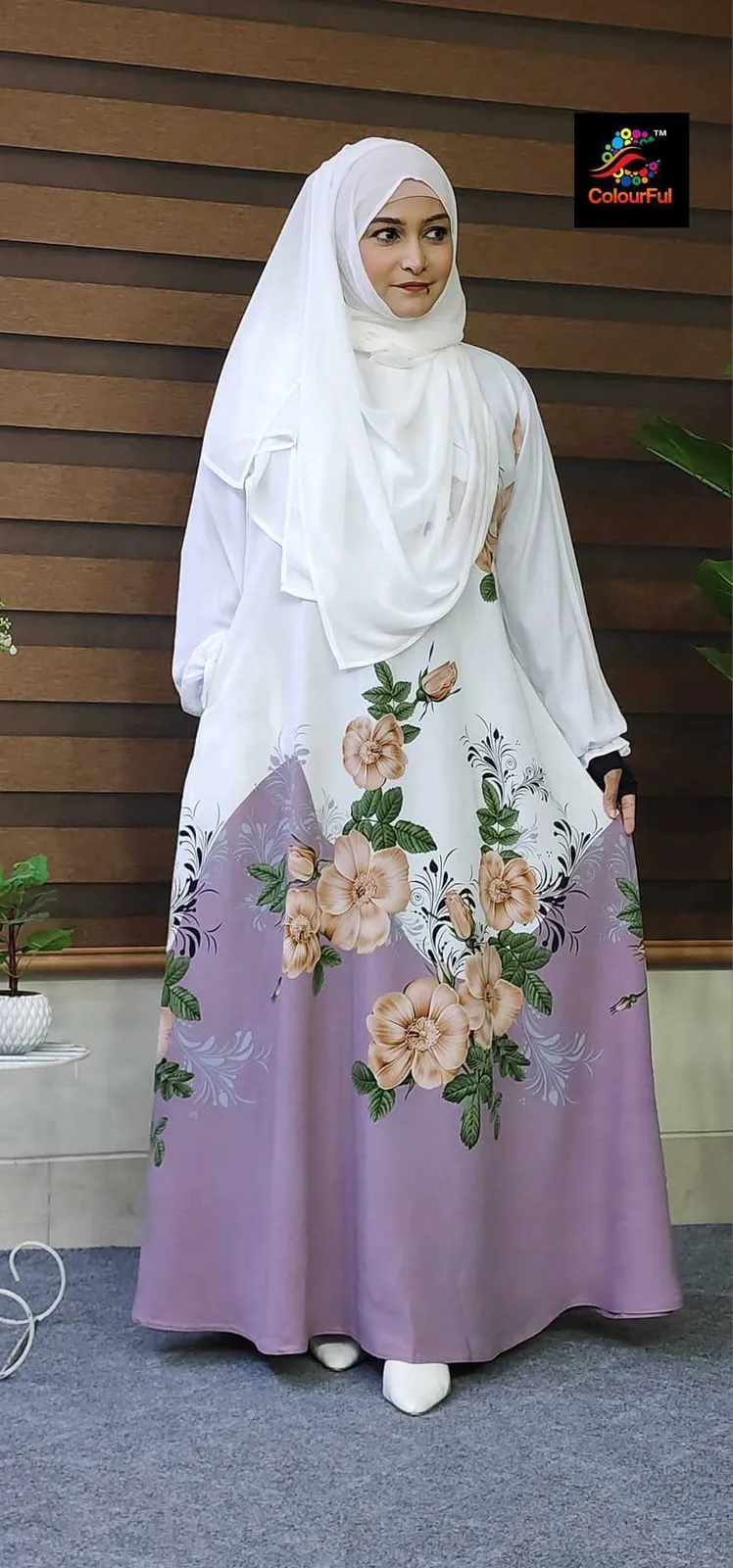 Digital print hijab borkha