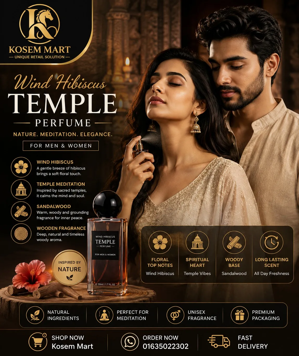 Sandalwood unisex perfume 50ml