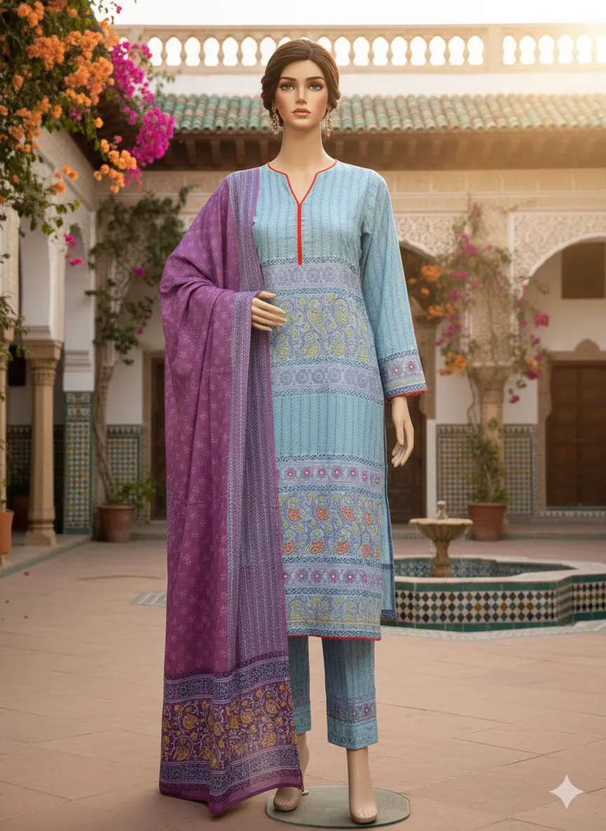 Art's of Noor Exclusive Unstitched and stitched Kameez Set