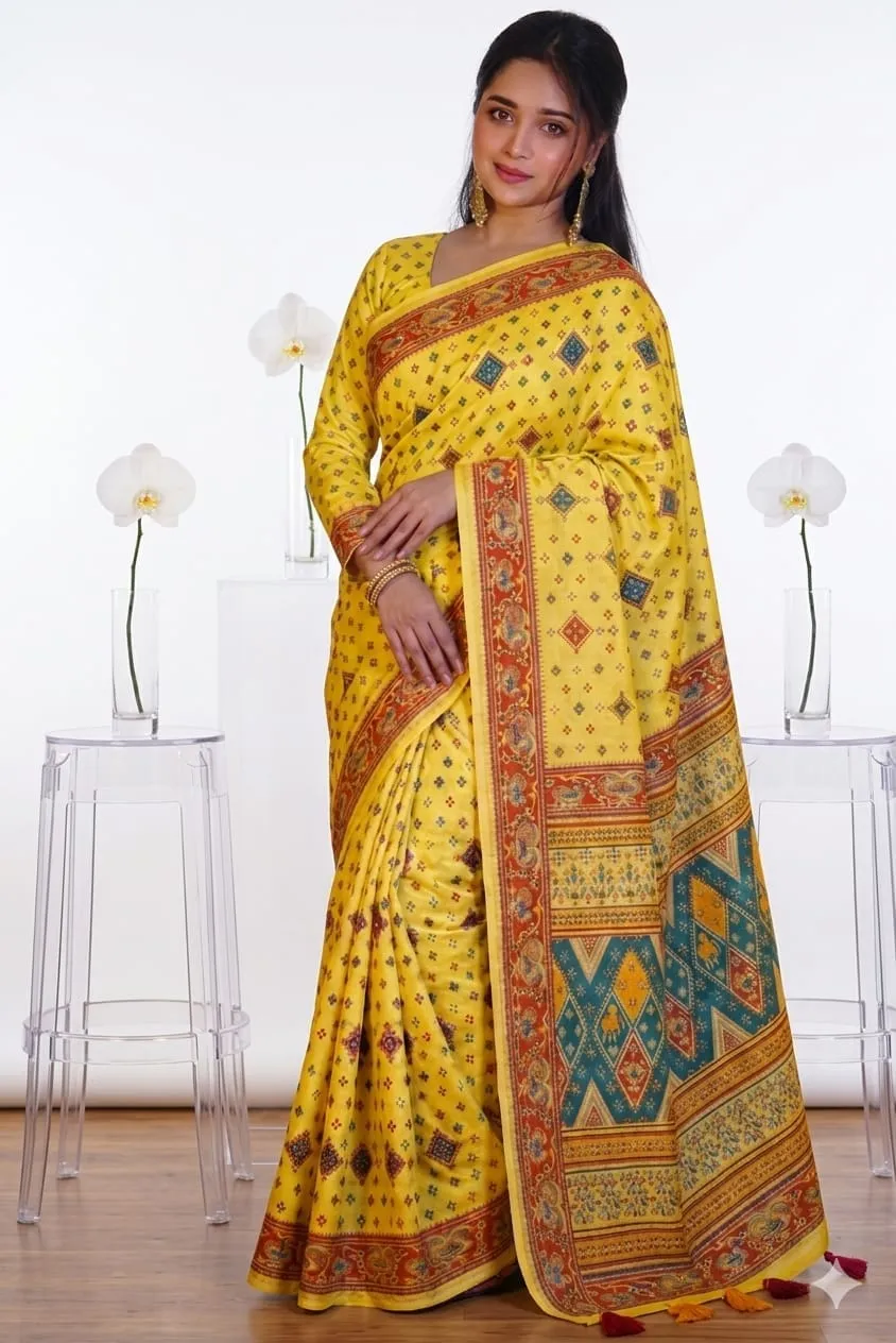 Cotton Skin Print Sharee with Blouse Piece