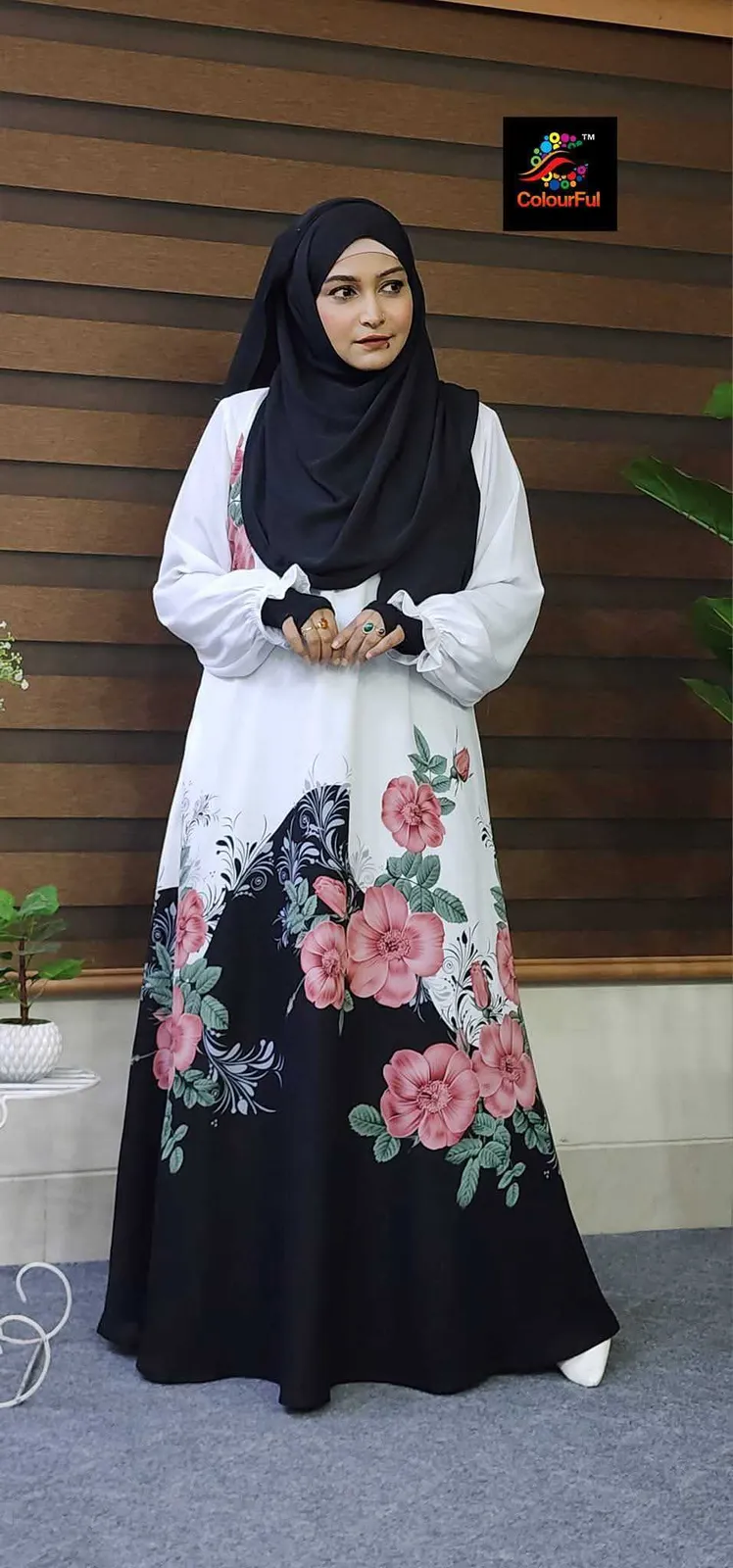 Digital print hijab borkha