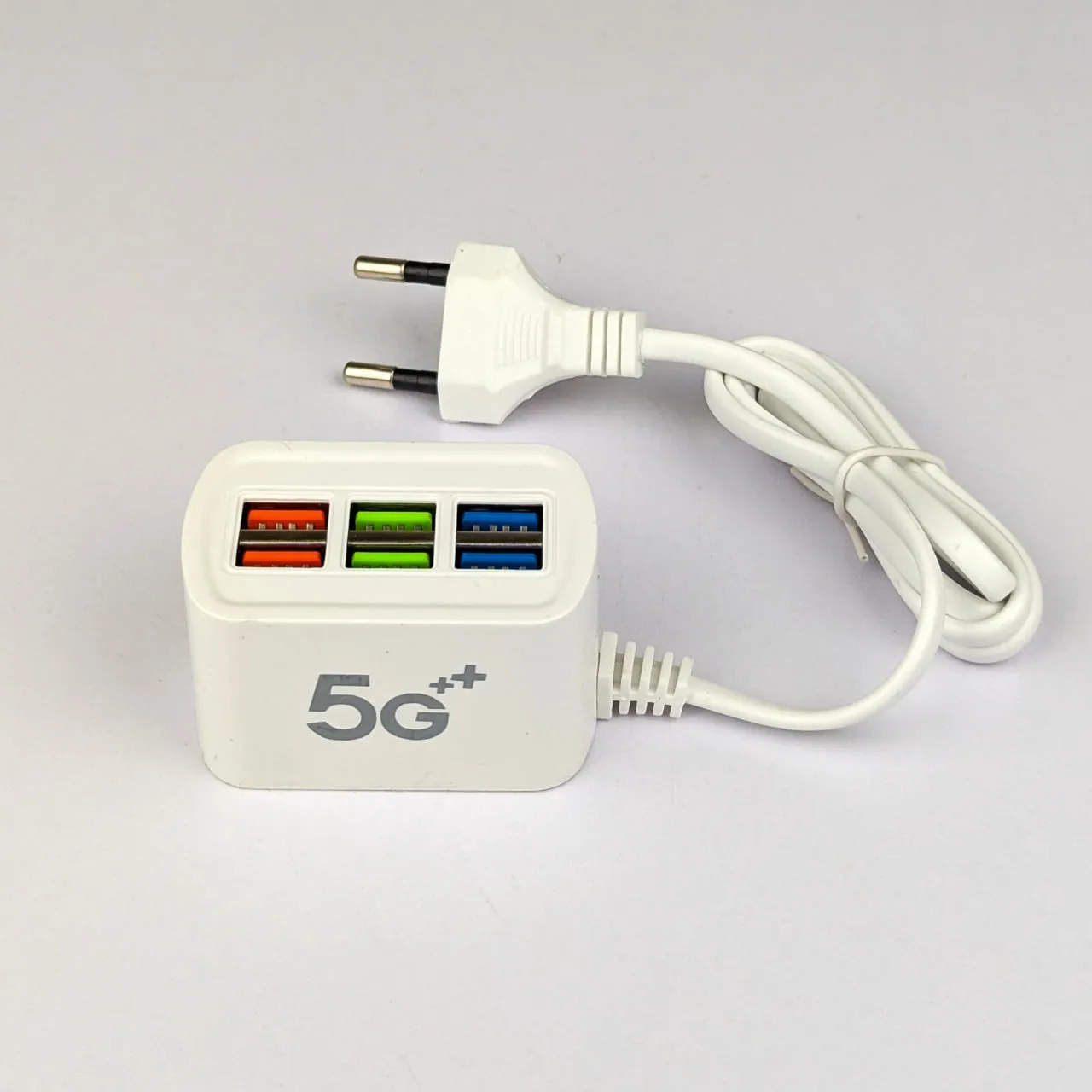6-in-1 Charging Solution: 6U Multi-Port Charger with 3-in-1 Fast Cable