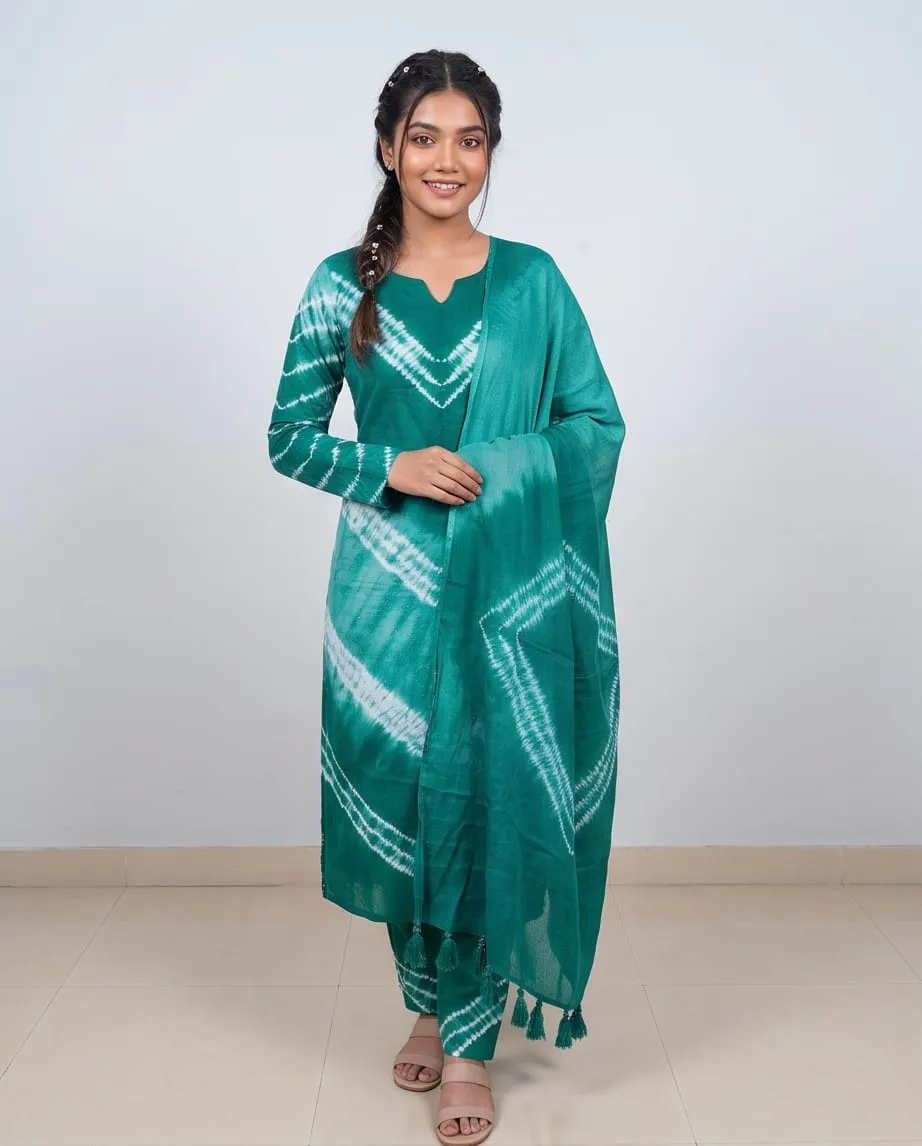 Deep Green Shibori Batik Dress | KBD-09