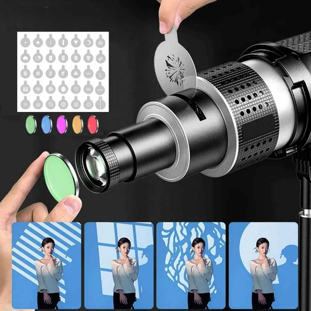 Bowens Mount Optical Spotlight Snoot Lens Kit with 35 Gobos