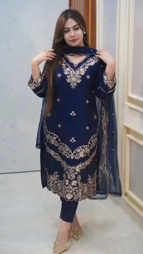 Embroidery Three Piece