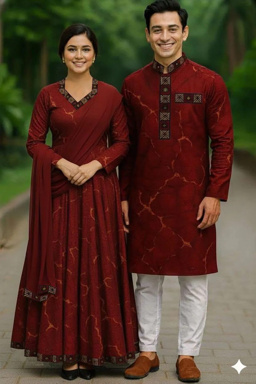 Eid Special Couple Panjabi Three Piece Combo