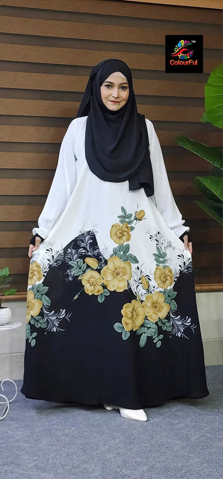 Digital print hijab borkha