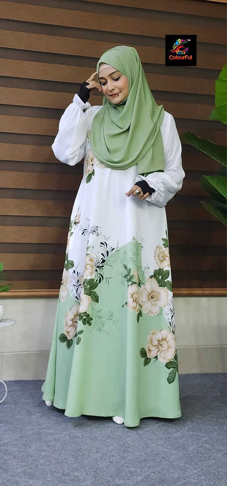 Digital print hijab borkha