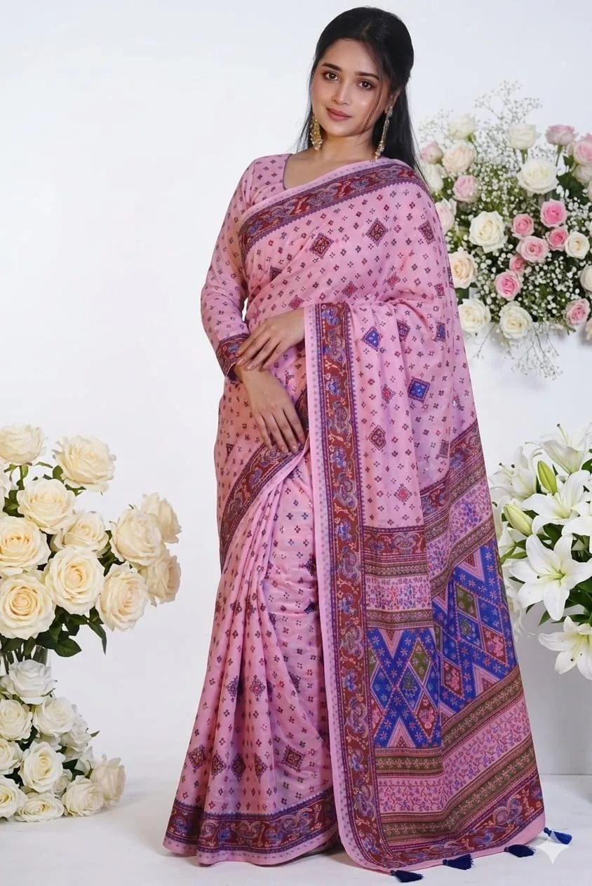Cotton Skin Print Sharee with Blouse Piece