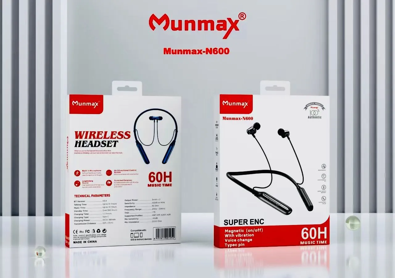 Munmax N600 Wireless Neckband: 60 Hours of Battery & Fun Voice Changer