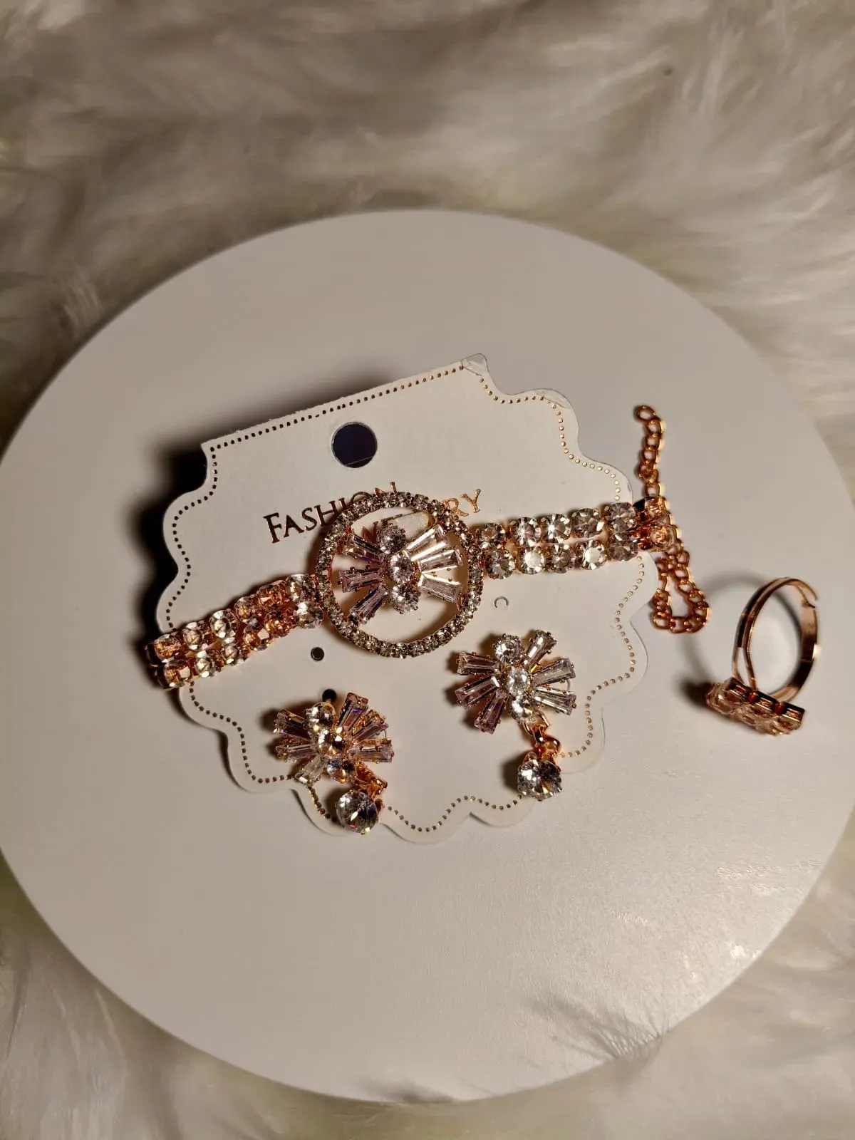 Rose Gold Crystal Elegance Jewelry Set (SNR-3036)