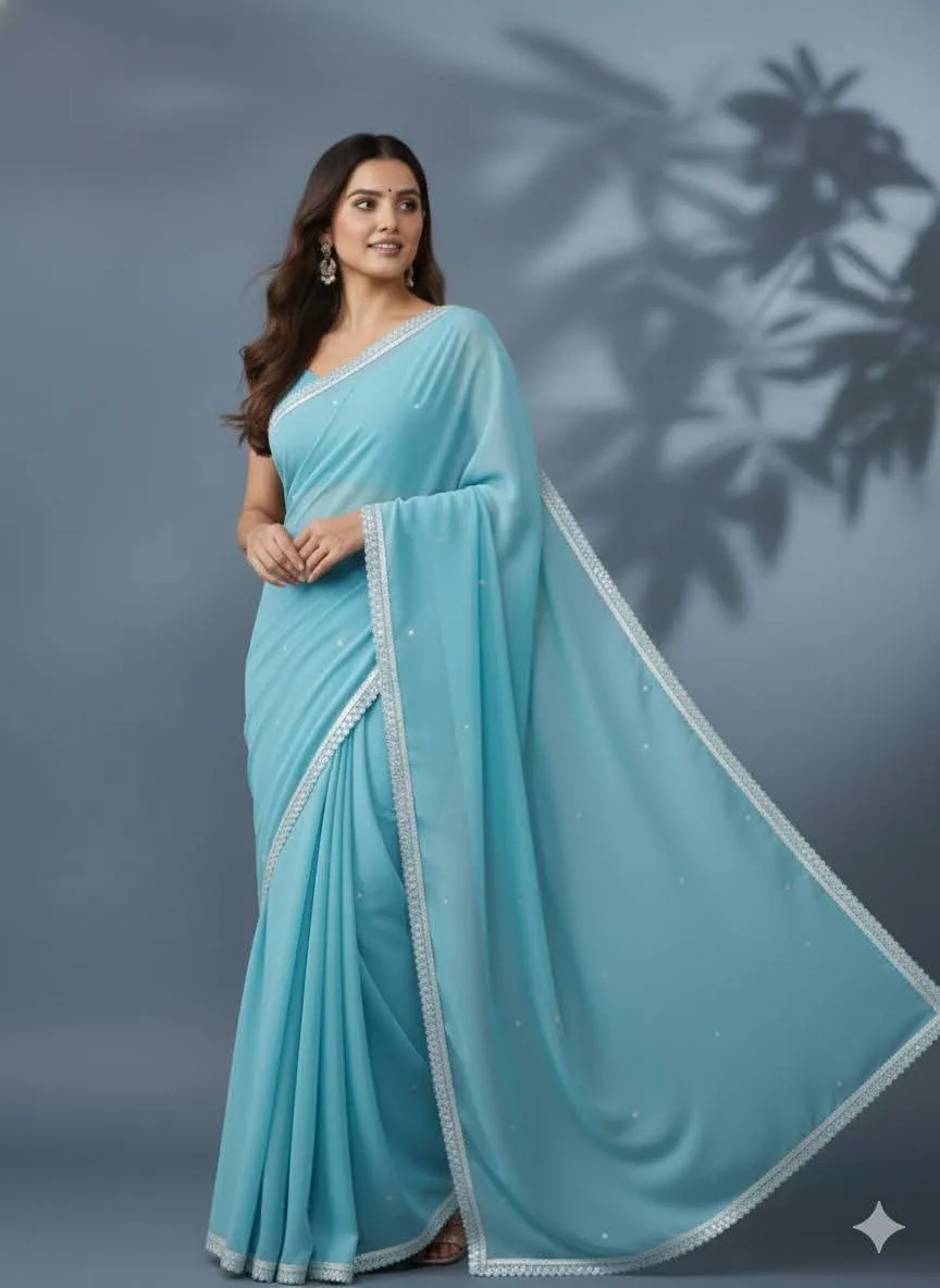 Georgette Sharee with Blouse Piec