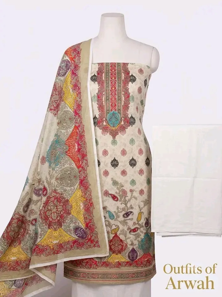 Art's of Noor Exclusive Unstitched and stitched Kameez Set