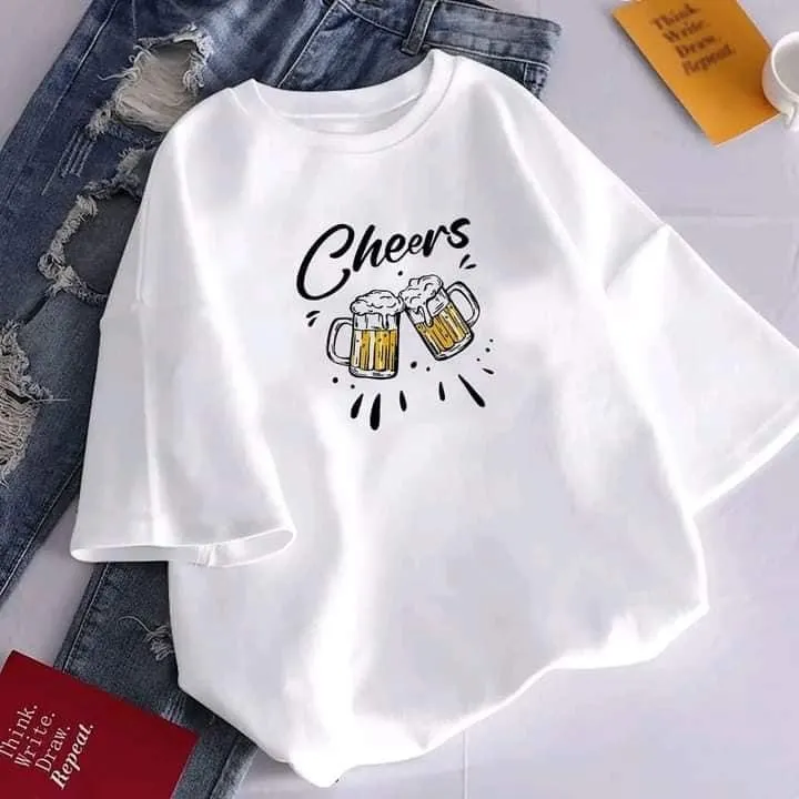 White Premium Drop Tees – A4 Print