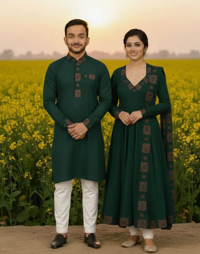 Eid Special Couple Panjabi Three Piece Combo