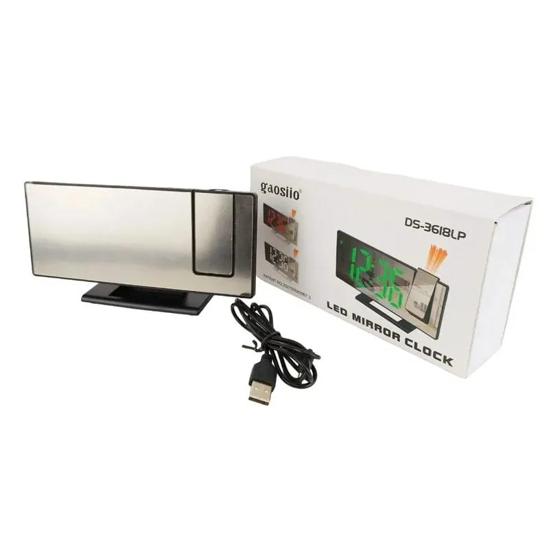 3 in 1 LED Mirror Clock with Projection