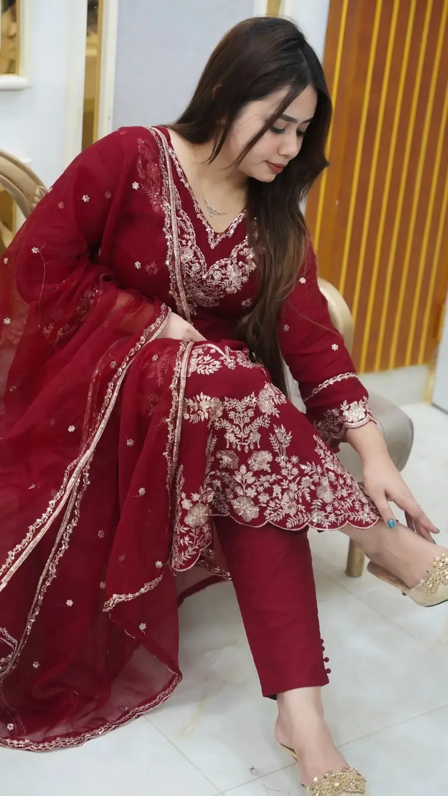 Embroidery Three Piece