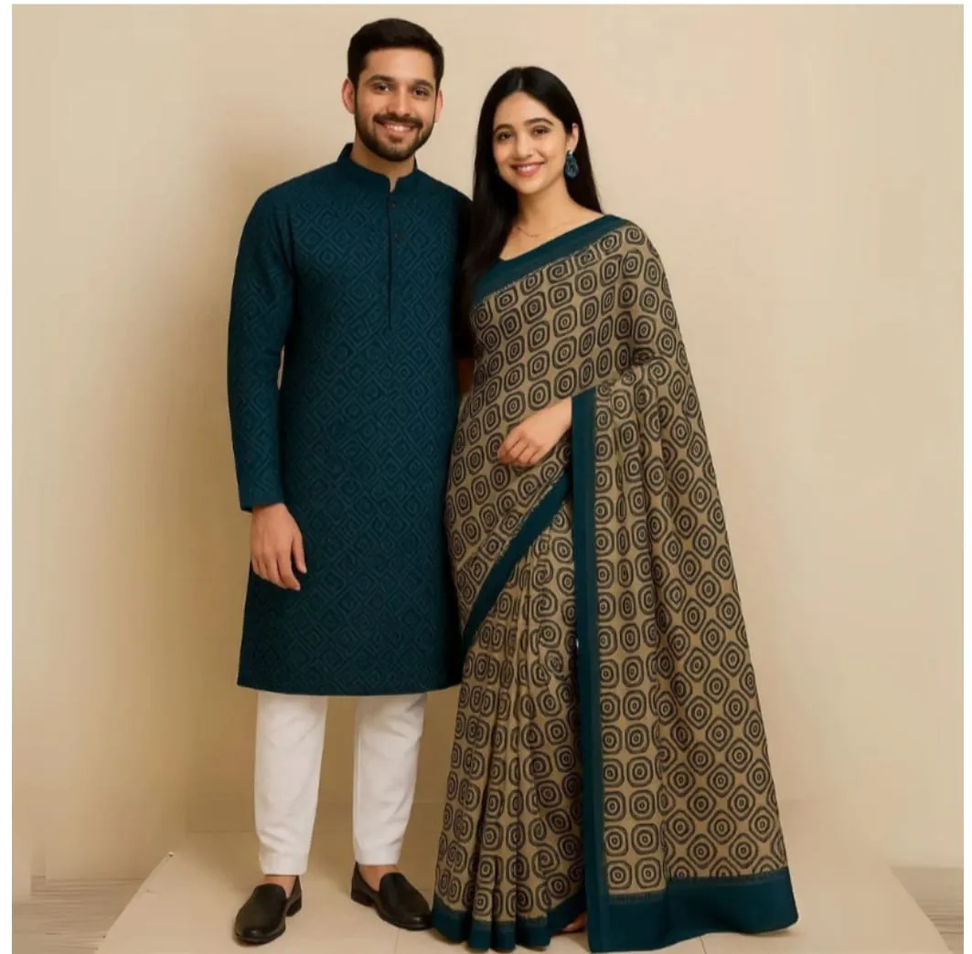 Special Couple Sharee Panjabi