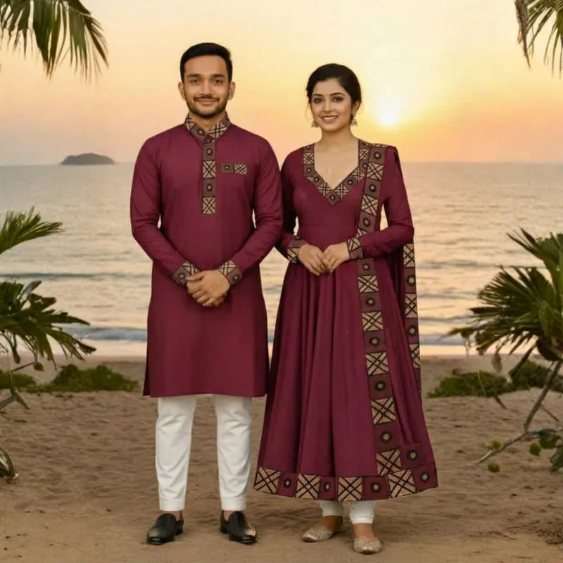 Eid Special Couple Panjabi Three Piece