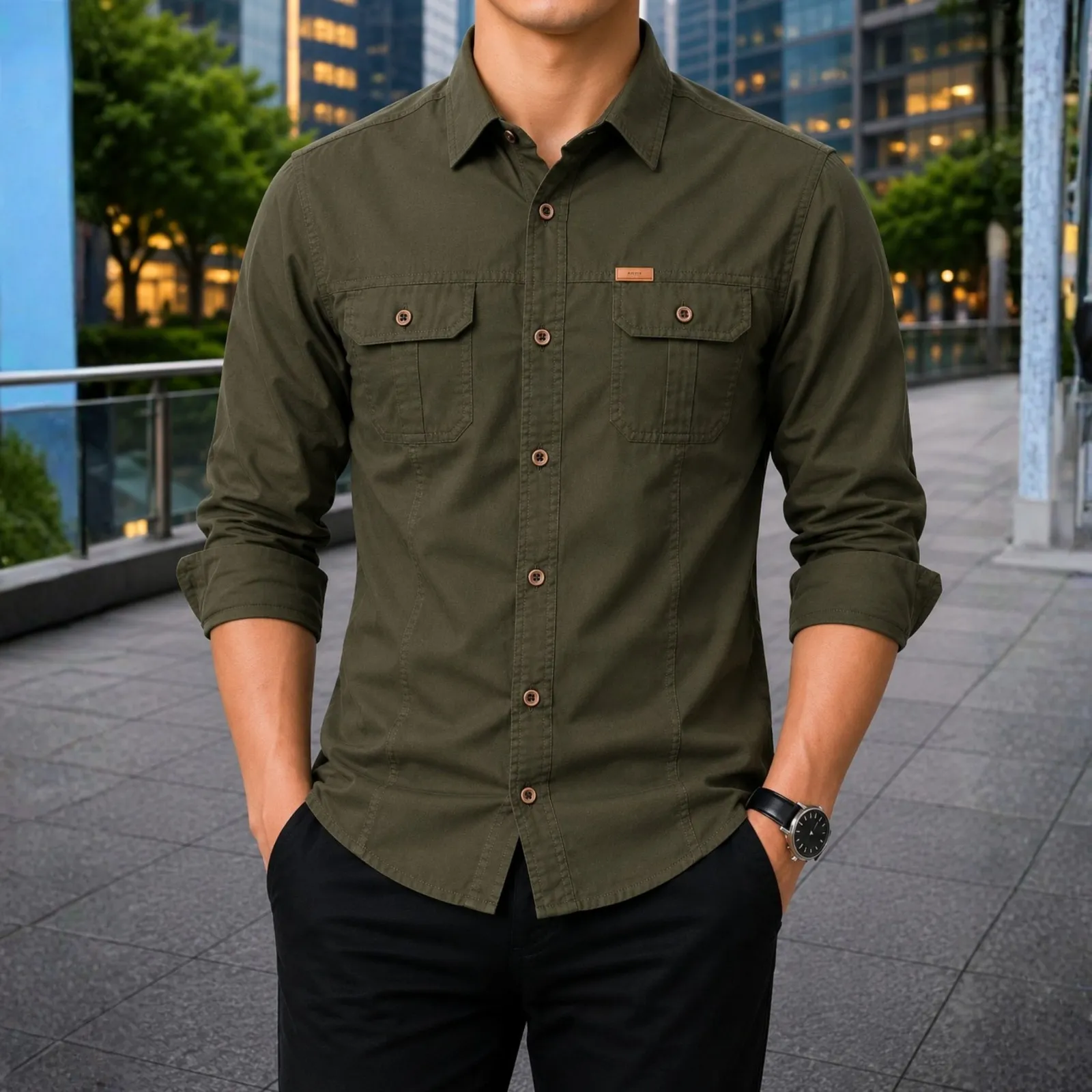 Stylish Full Sleeve Panel Shirt