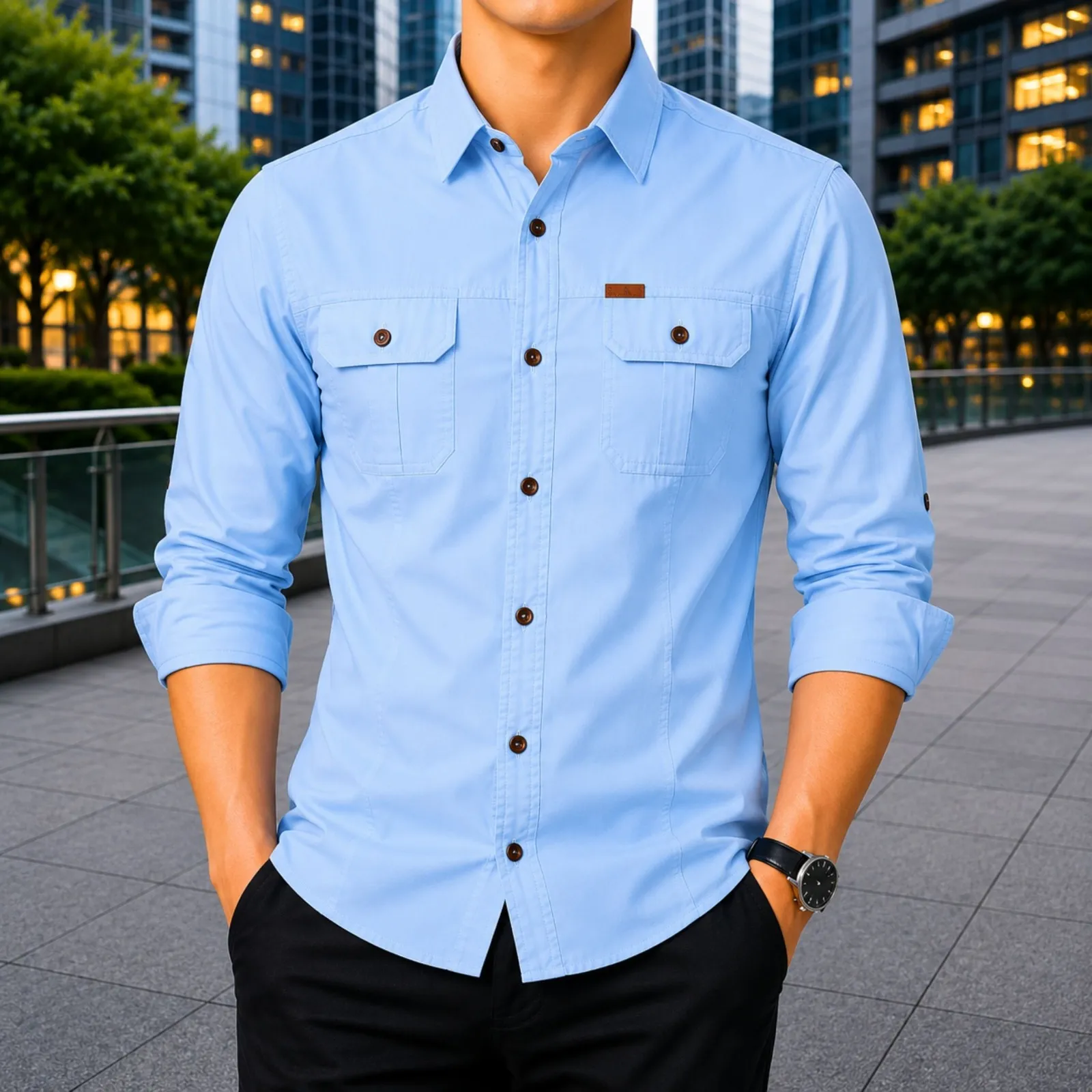 Stylish Full Sleeve Panel Shirt