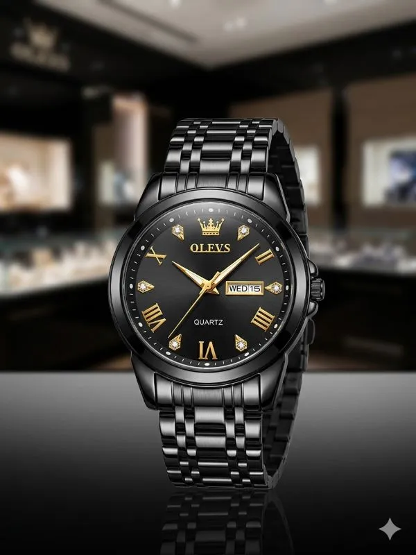 OLEVS 9931 Luxury Quartz Watch | Stylish Analog Wristwatch with Date Display & Stainless Steel Strap