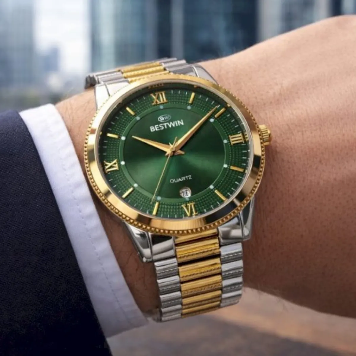 BEST WIN Luxury Watch For Men's (Water Resistant) Green