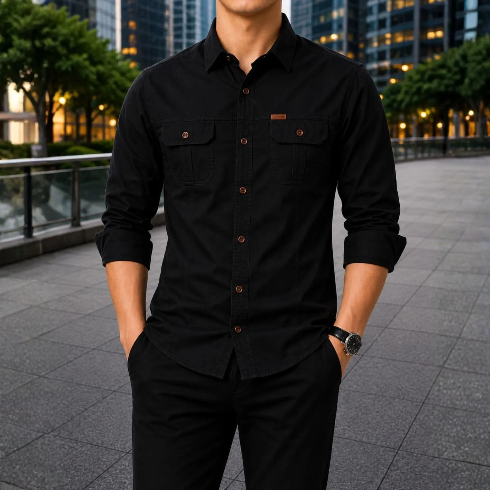 Stylish Full Sleeve Panel Shirt
